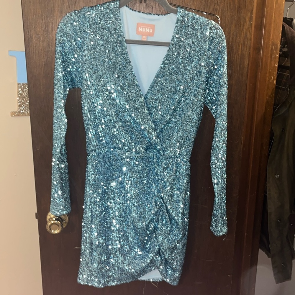 Show me your MUMU sequin blue mini dress!